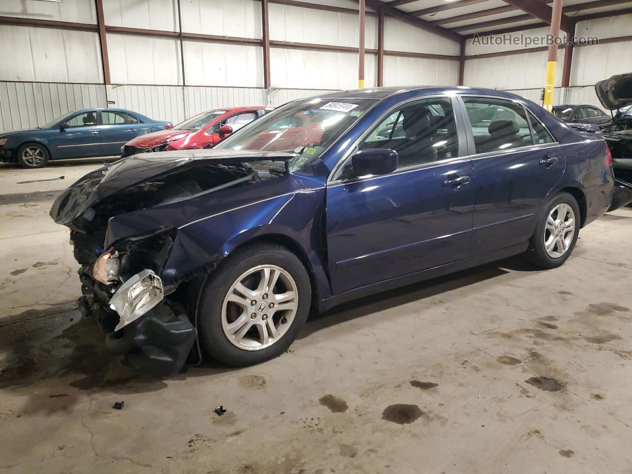 2007 Honda Accord Ex Blue vin: 1HGCM567X7A040787