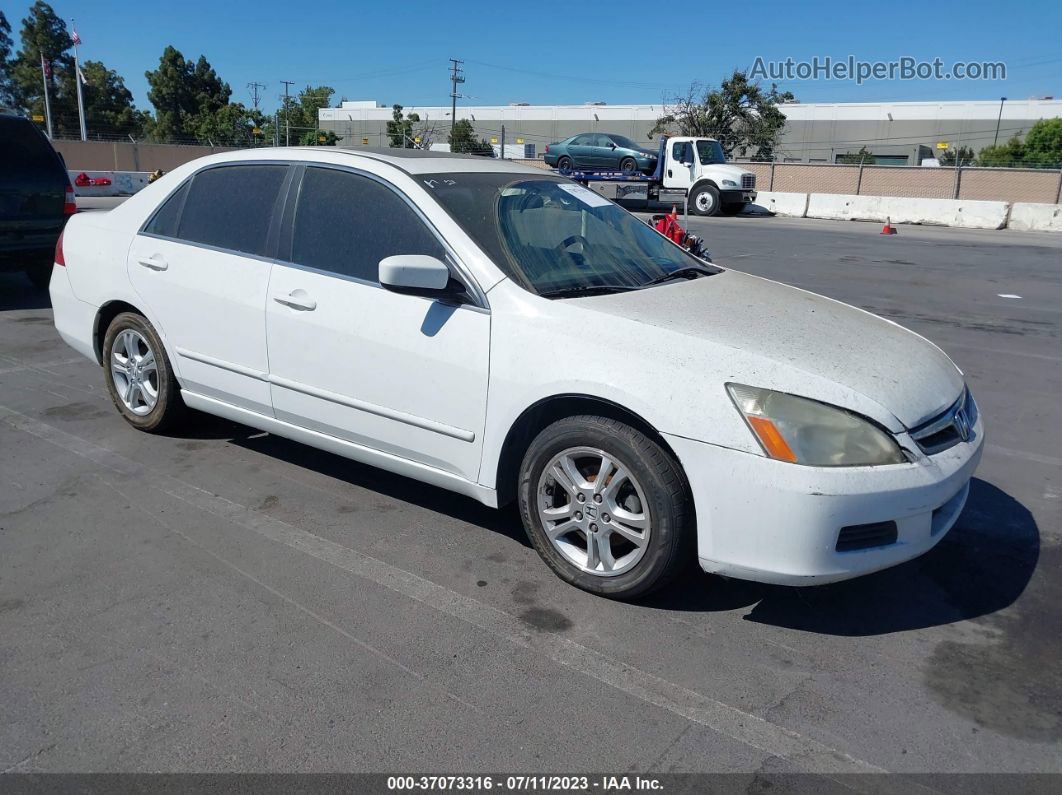 2007 Honda Accord Sdn Ex/ex-l White vin: 1HGCM567X7A049537