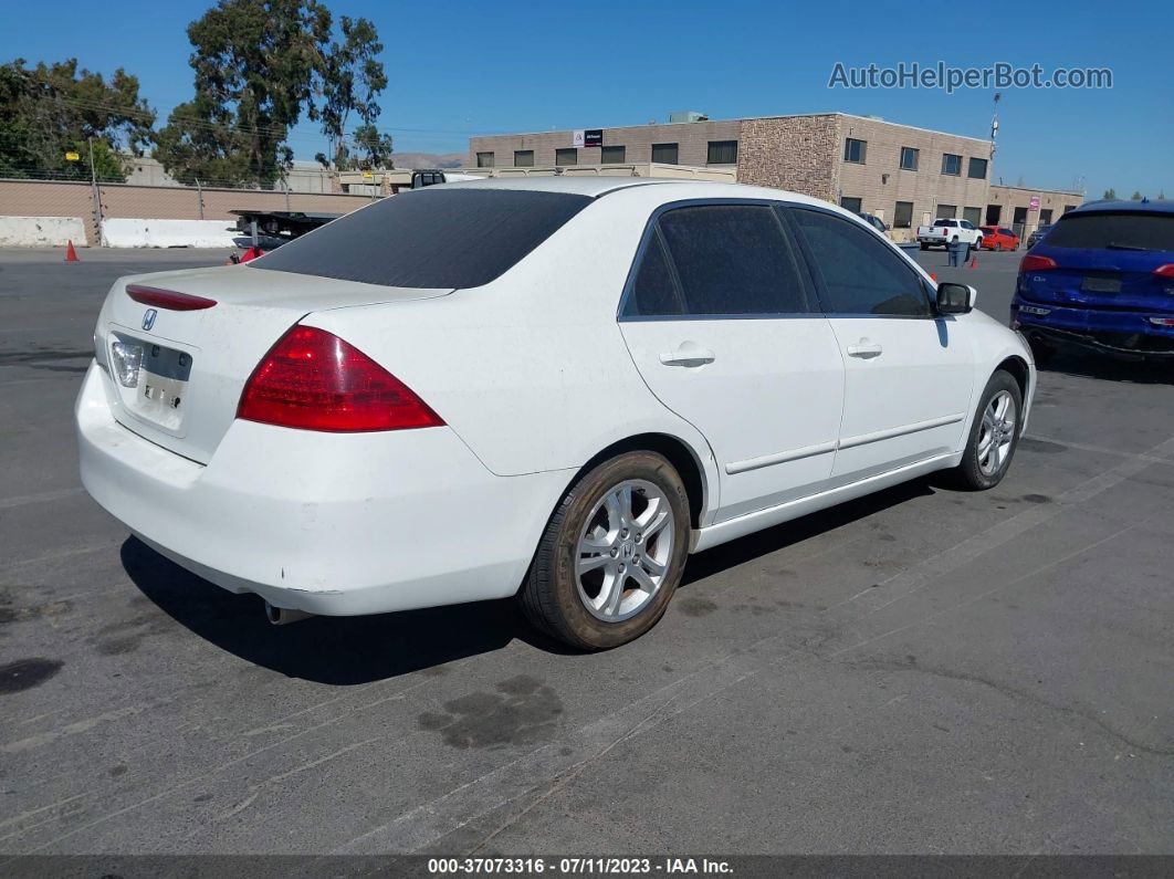 2007 Honda Accord Sdn Ex/ex-l White vin: 1HGCM567X7A049537