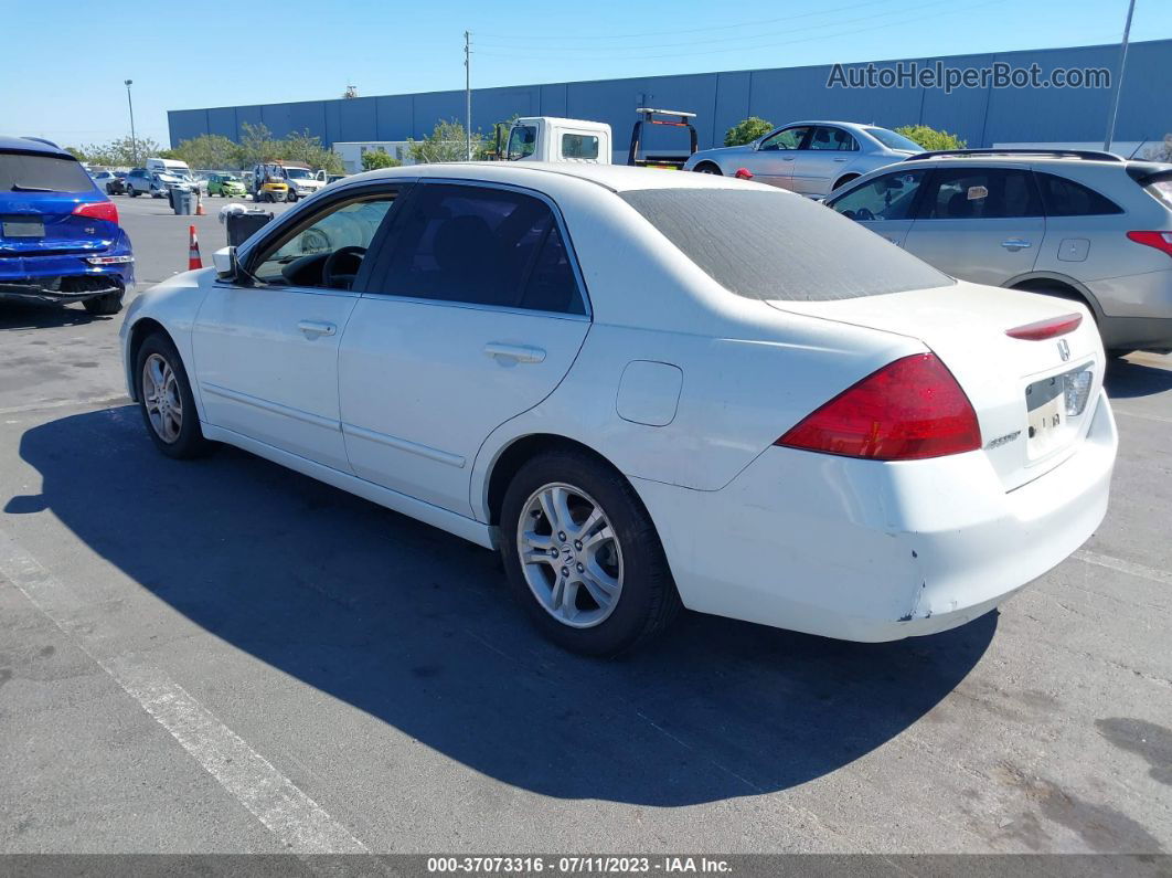 2007 Honda Accord Sdn Ex/ex-l White vin: 1HGCM567X7A049537