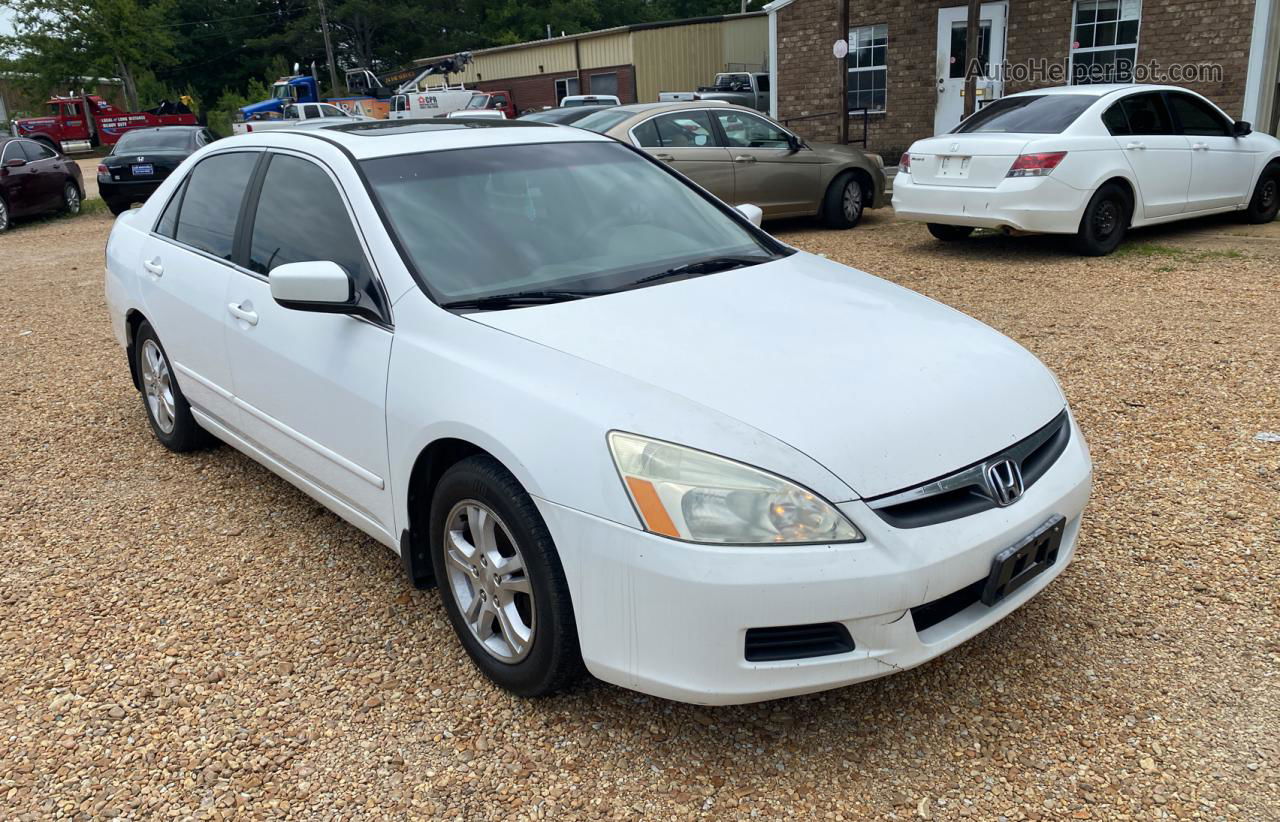 2007 Honda Accord Ex White vin: 1HGCM567X7A063552