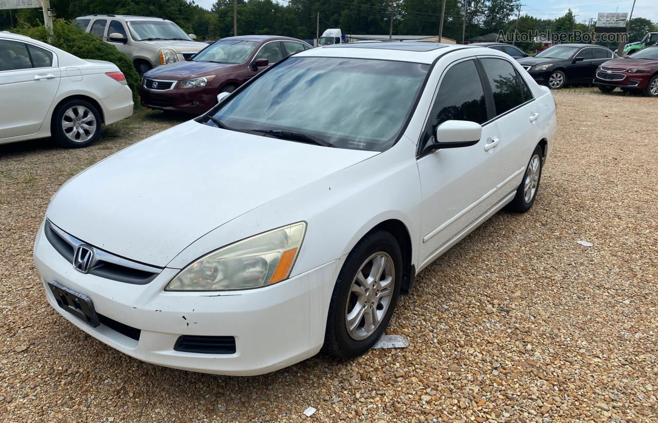 2007 Honda Accord Ex White vin: 1HGCM567X7A063552