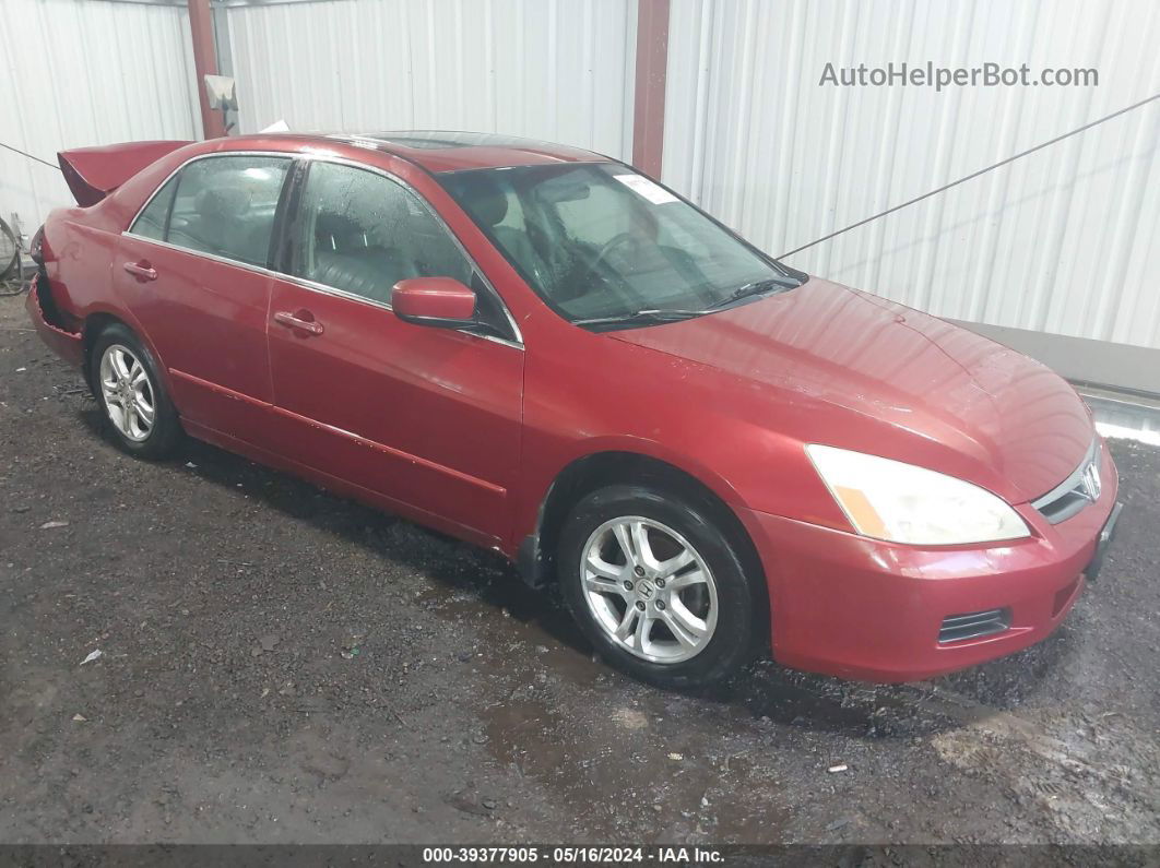 2007 Honda Accord 2.4 Ex Красный vin: 1HGCM56807A019813