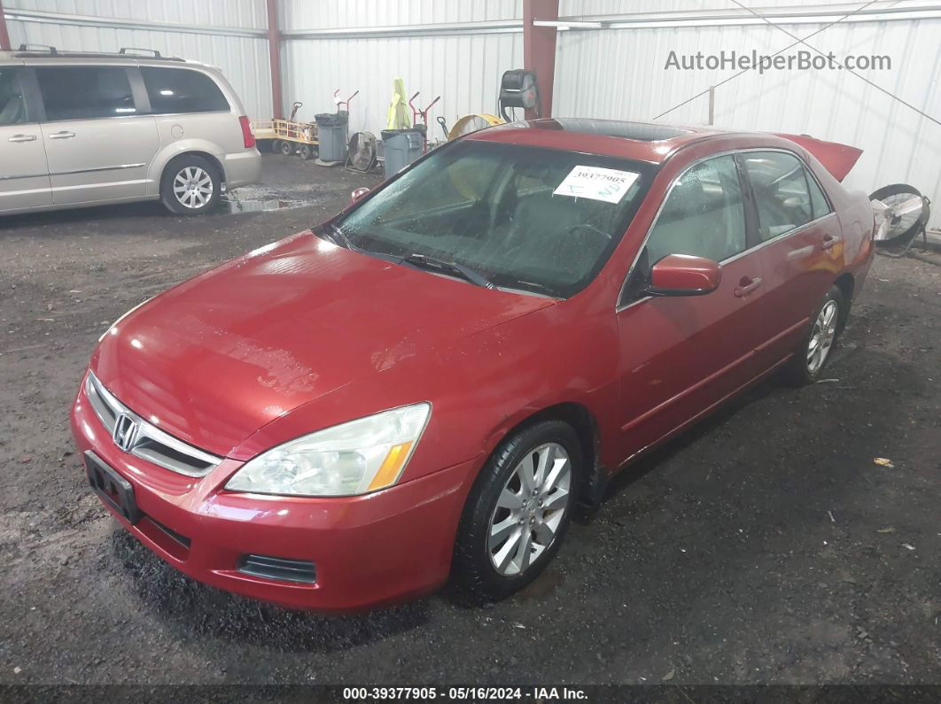 2007 Honda Accord 2.4 Ex Красный vin: 1HGCM56807A019813