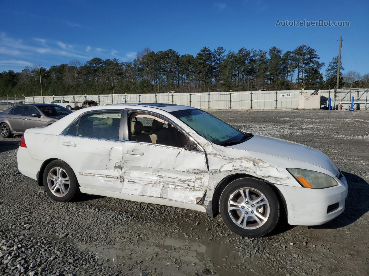 2007 Honda Accord Ex White vin: 1HGCM56827A021126