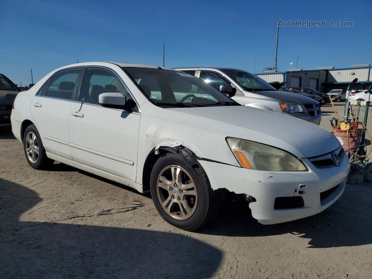 2007 Honda Accord Ex White vin: 1HGCM56847A062325