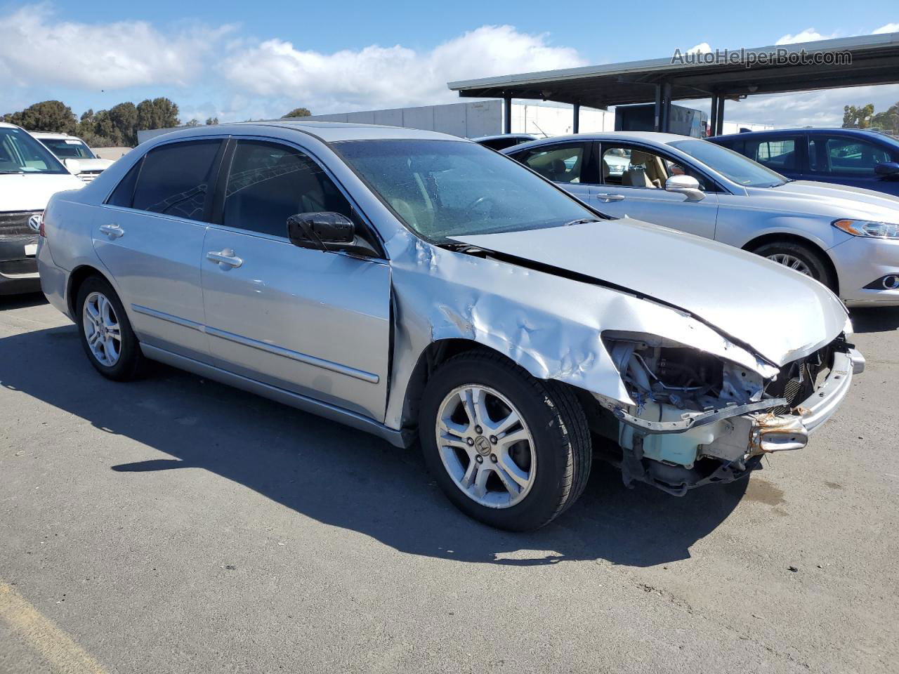 2007 Honda Accord Ex Silver vin: 1HGCM56847A092800