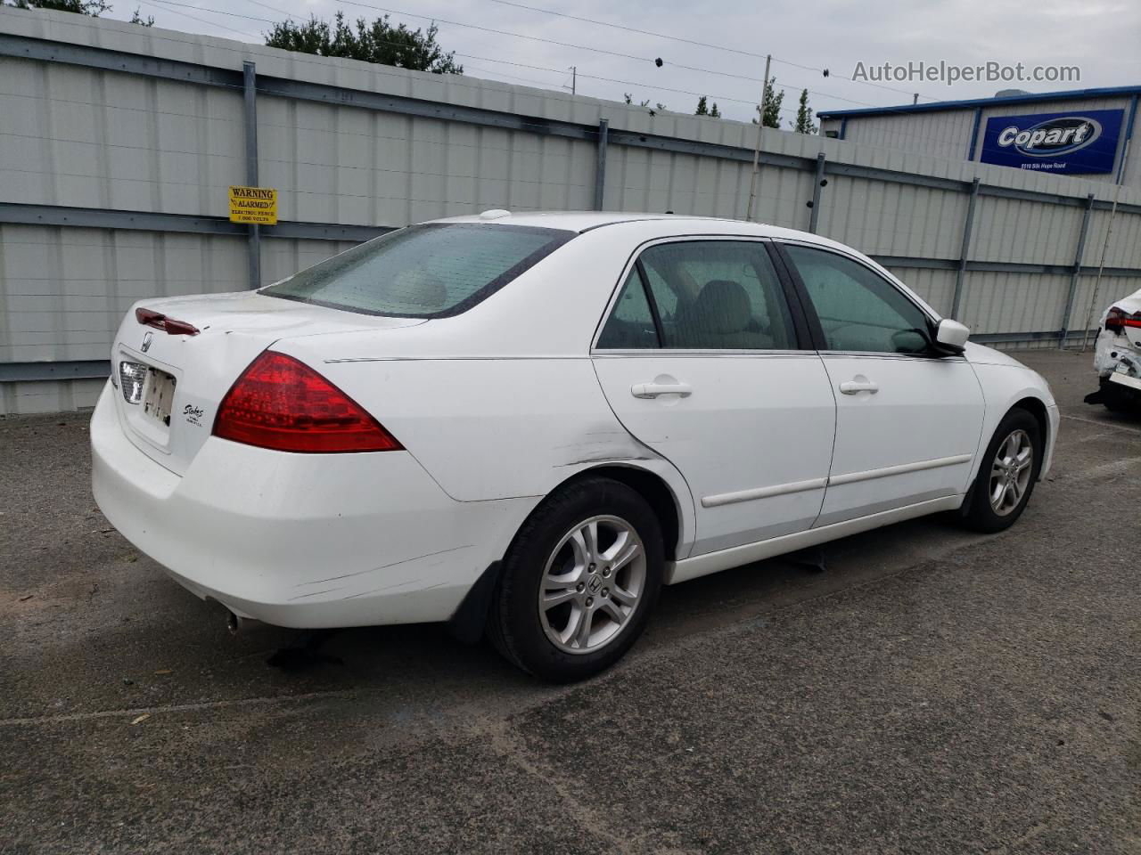 2007 Honda Accord Ex White vin: 1HGCM56857A120524