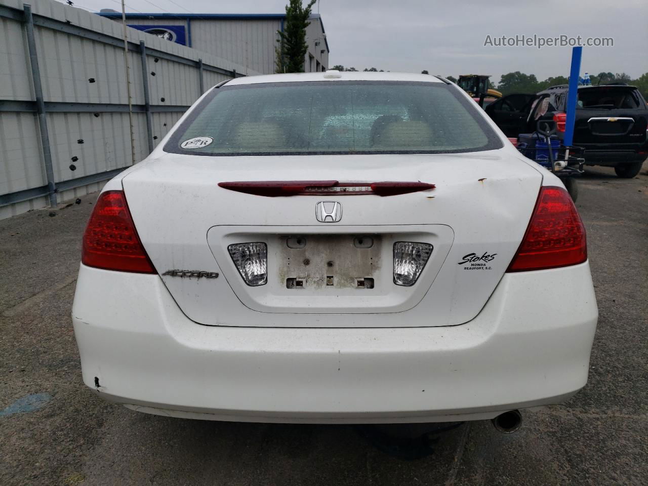 2007 Honda Accord Ex White vin: 1HGCM56857A120524