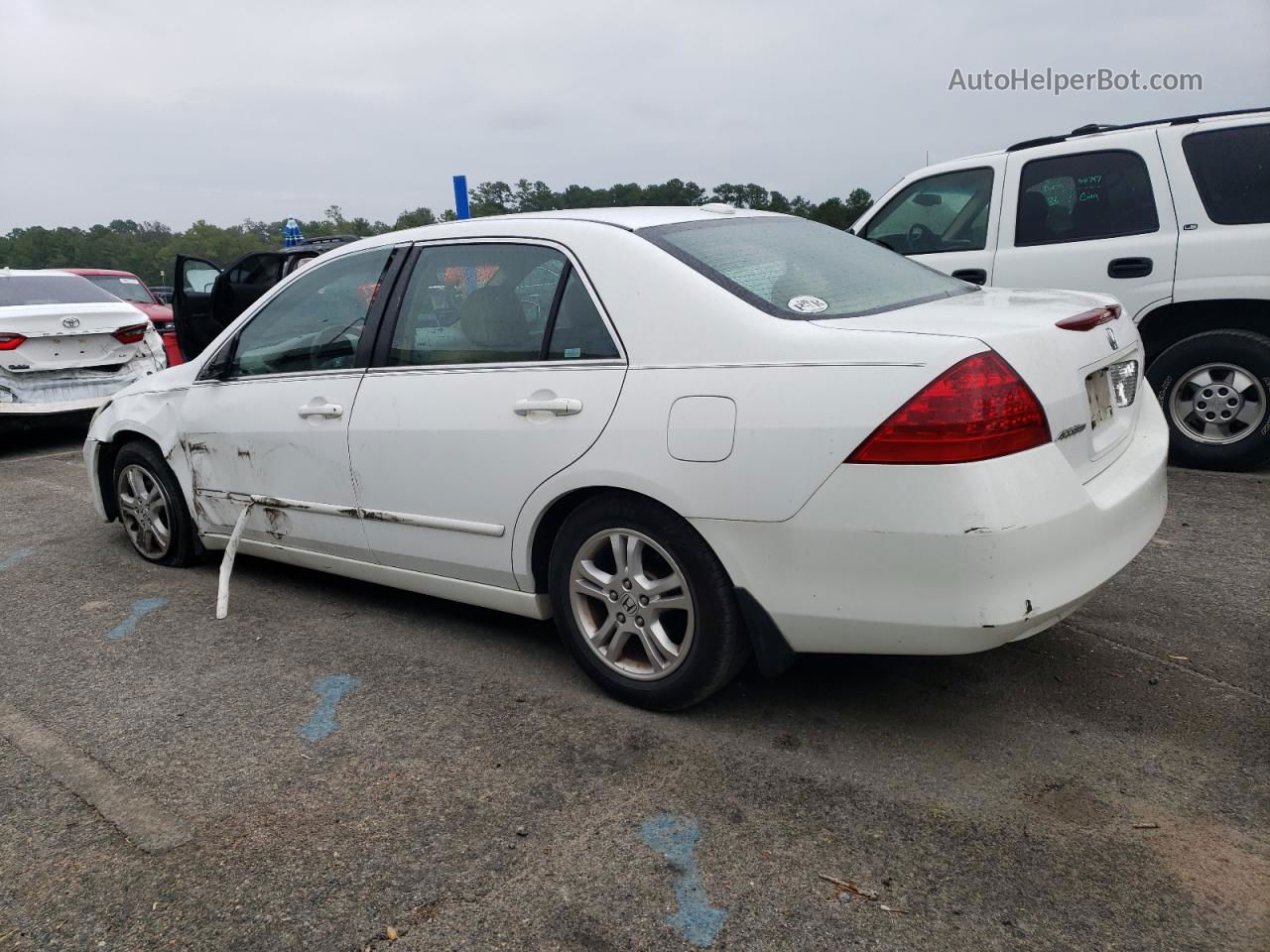 2007 Honda Accord Ex White vin: 1HGCM56857A120524