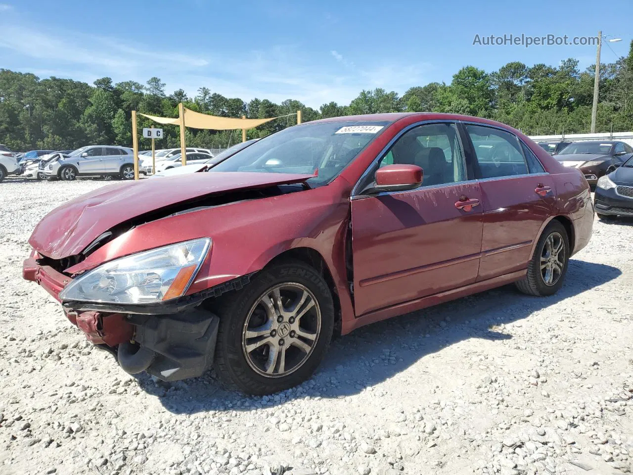 2007 Honda Accord Ex Красный vin: 1HGCM56867A010405