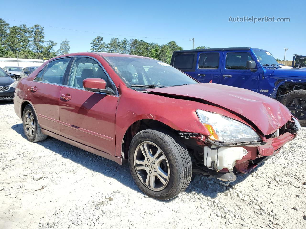 2007 Honda Accord Ex Red vin: 1HGCM56867A010405