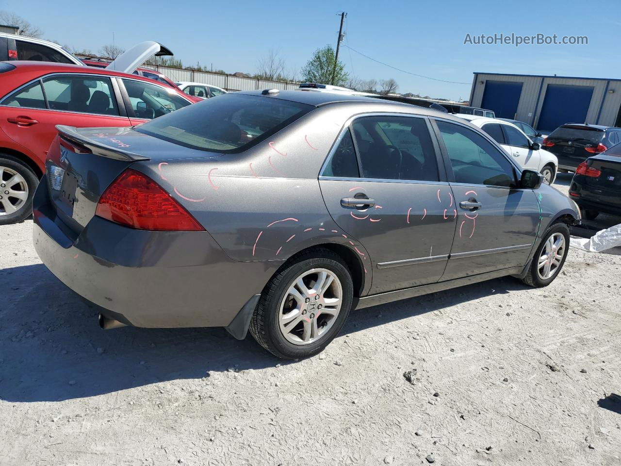 2007 Honda Accord Ex Серый vin: 1HGCM56867A020321