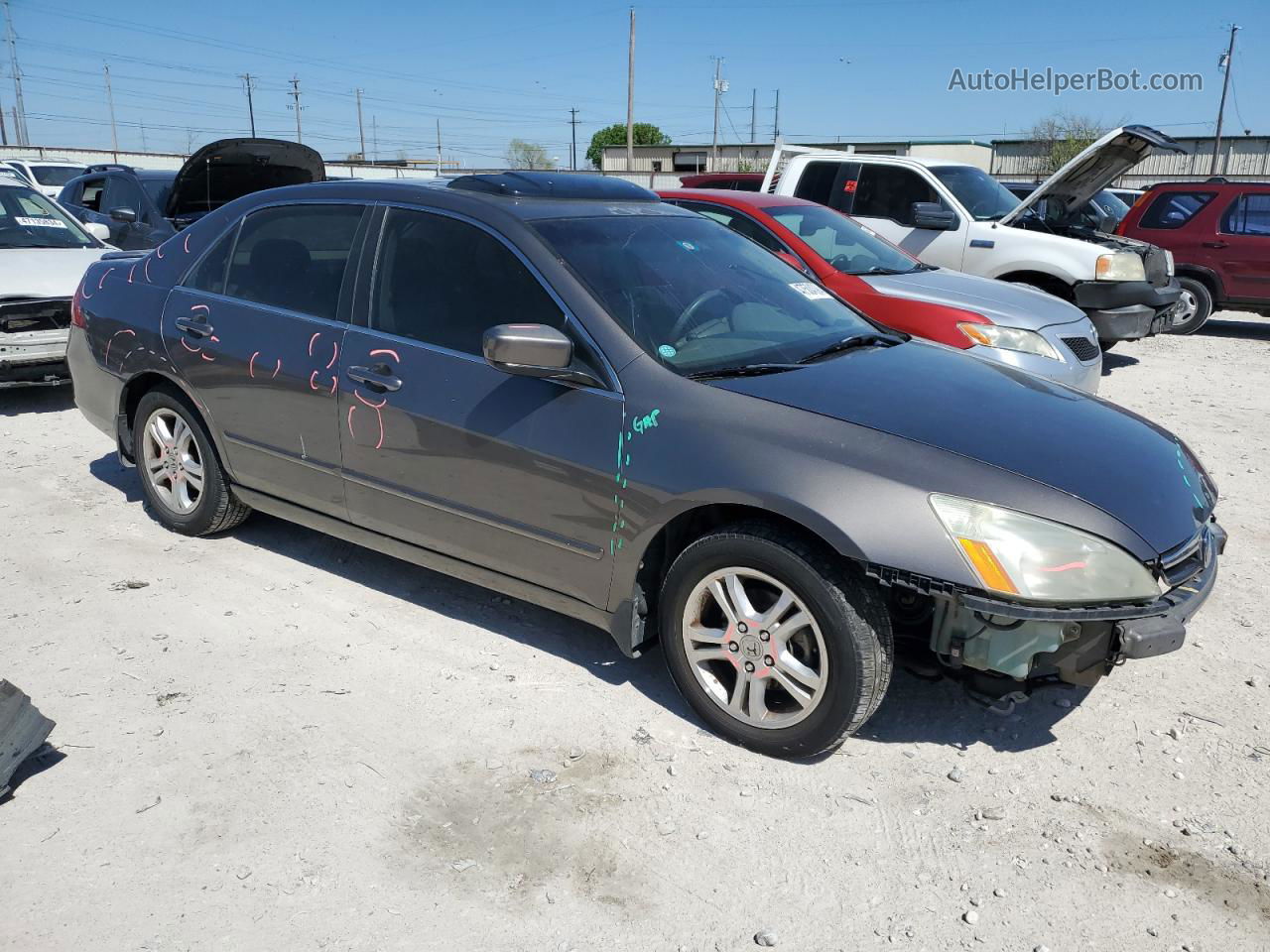 2007 Honda Accord Ex Gray vin: 1HGCM56867A020321