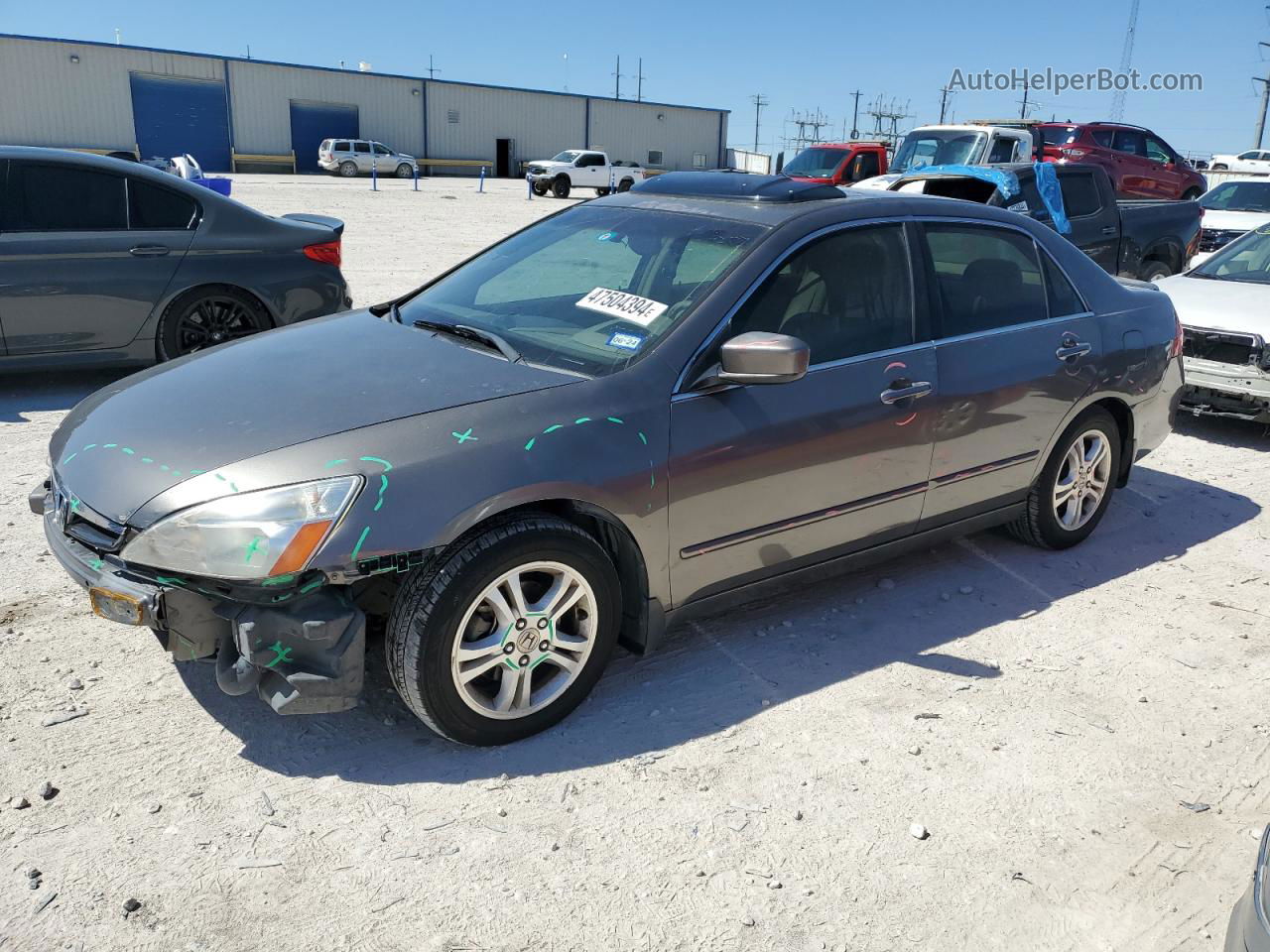 2007 Honda Accord Ex Gray vin: 1HGCM56867A020321