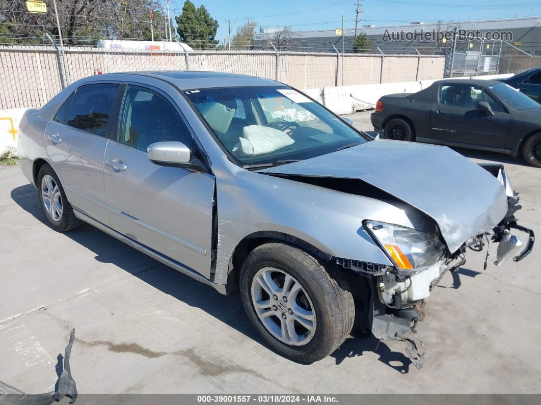 2007 Honda Accord 2.4 Ex Gray vin: 1HGCM56867A061225