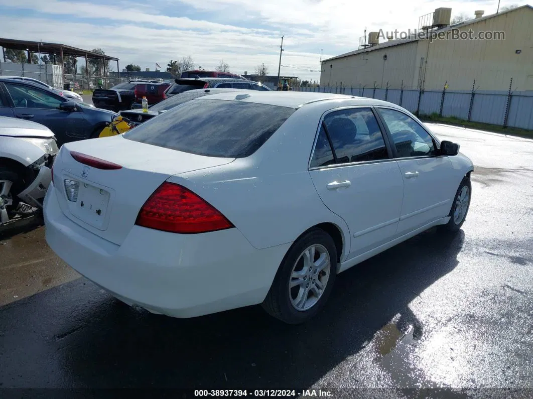 2007 Honda Accord 2.4 Ex White vin: 1HGCM56867A100203