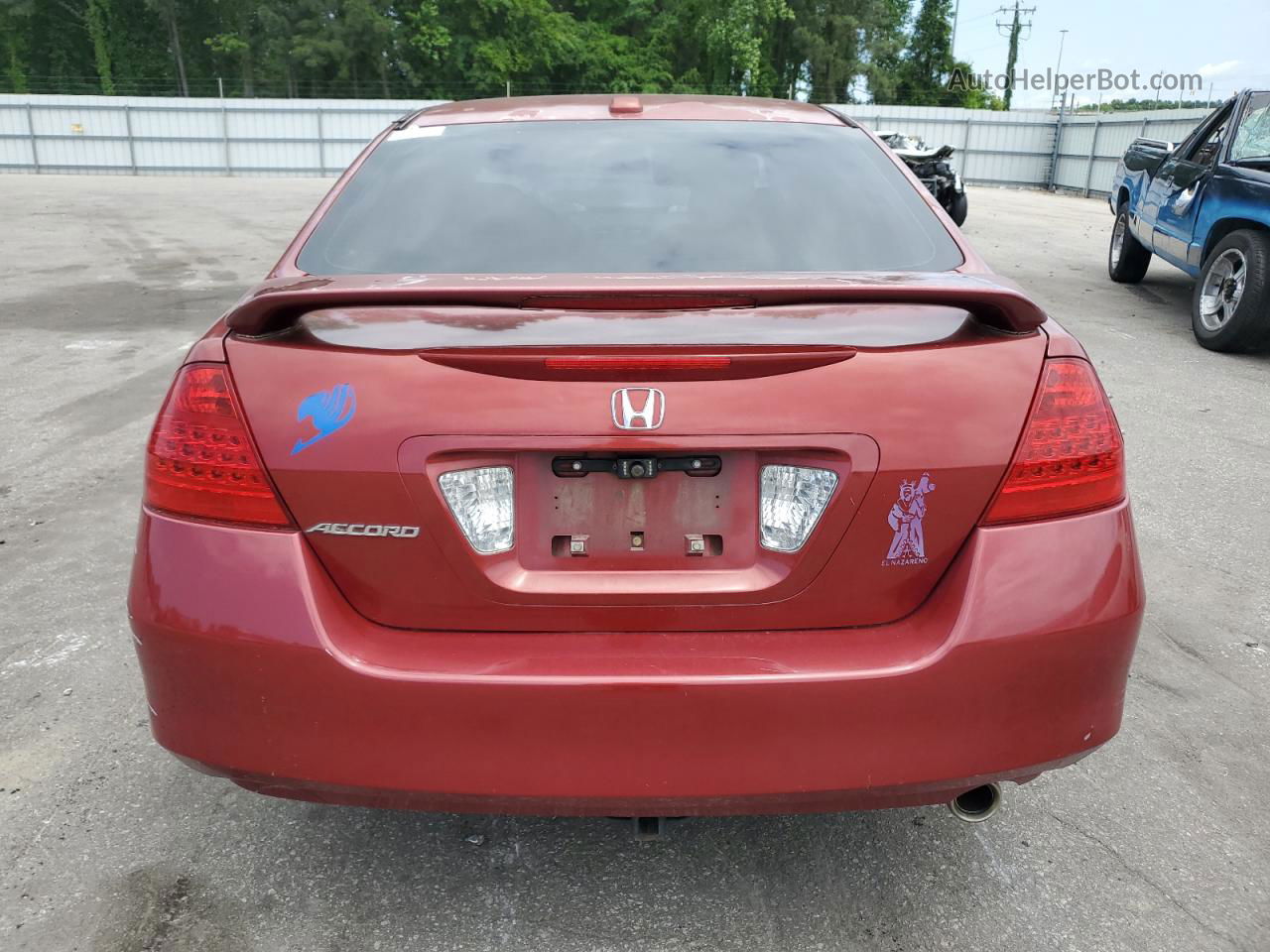 2007 Honda Accord Ex Бордовый vin: 1HGCM568X7A006146