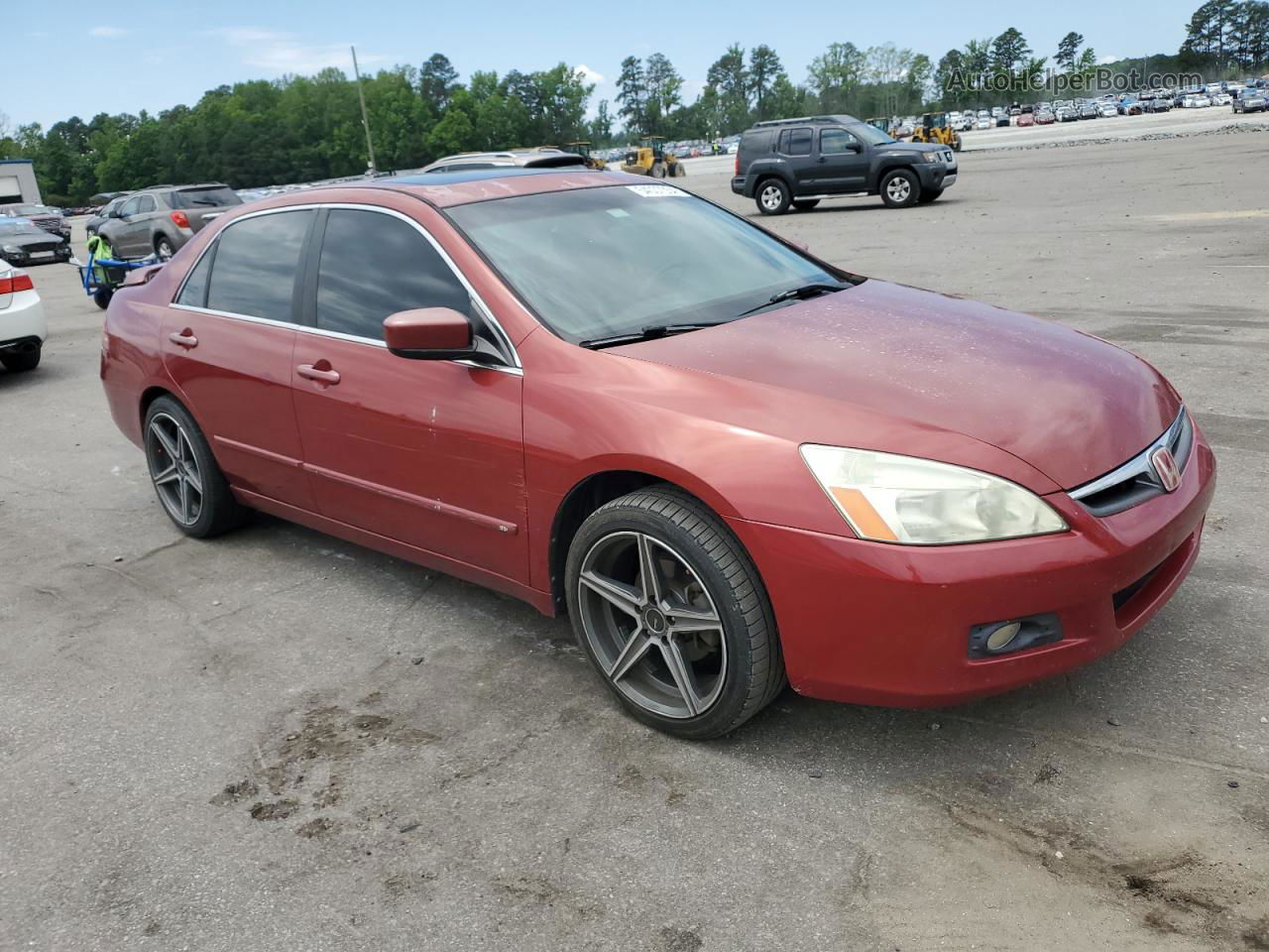 2007 Honda Accord Ex Бордовый vin: 1HGCM568X7A006146