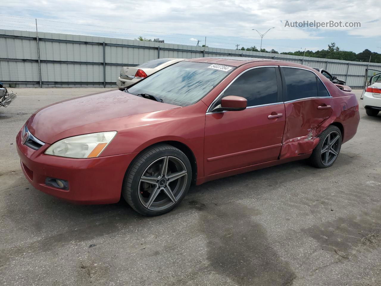 2007 Honda Accord Ex Бордовый vin: 1HGCM568X7A006146