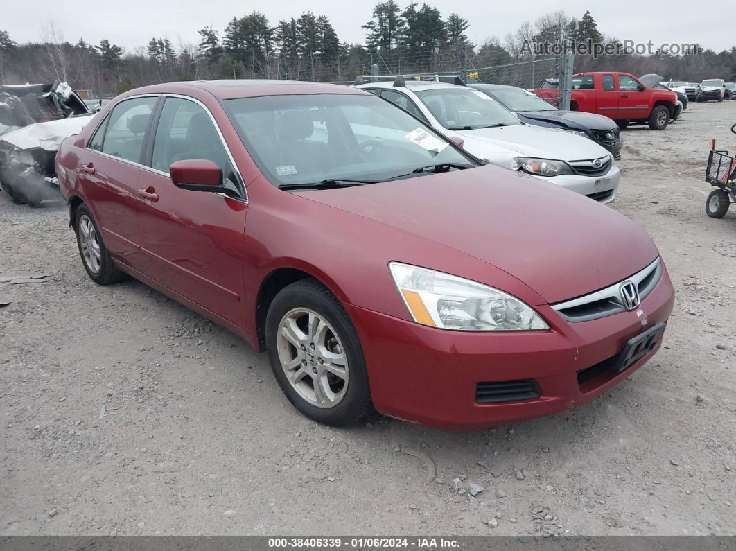 2007 Honda Accord 2.4 Ex Красный vin: 1HGCM568X7A051152