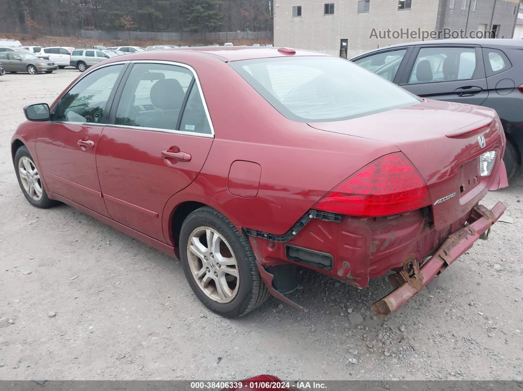 2007 Honda Accord 2.4 Ex Red vin: 1HGCM568X7A051152