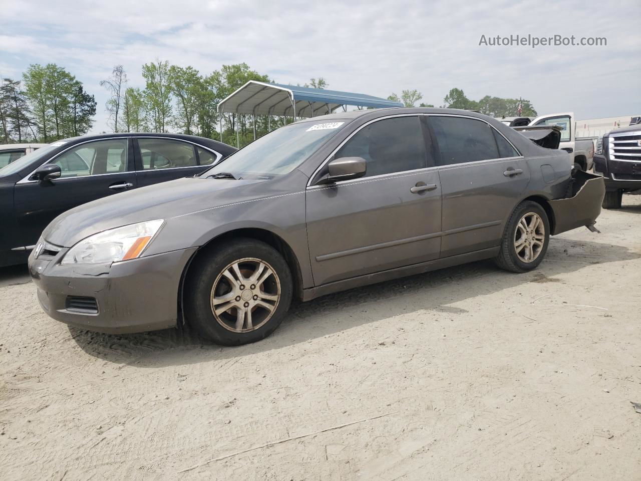 2007 Honda Accord Ex Gray vin: 1HGCM568X7A088847