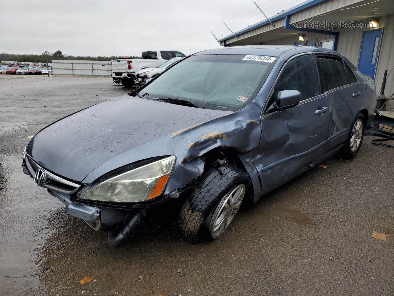 2007 Honda Accord Ex Blue vin: 1HGCM568X7A166821