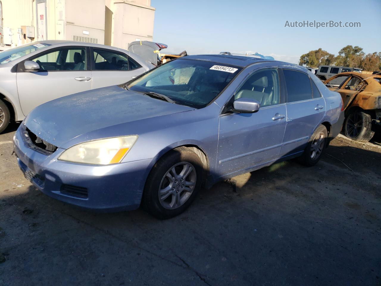 2007 Honda Accord Ex Teal vin: 1HGCM568X7A187328