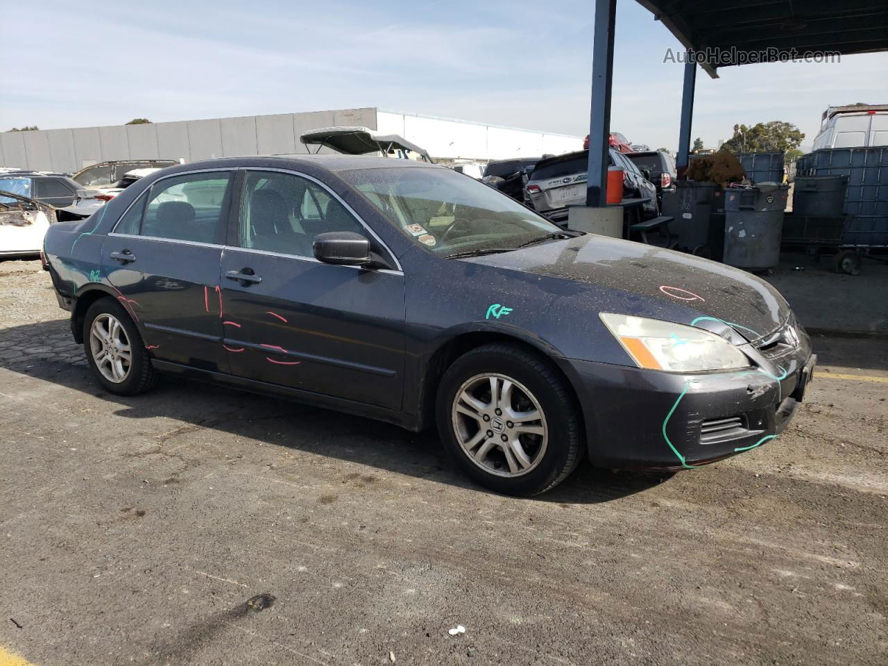 2007 Honda Accord Ex Gray vin: 1HGCM568X7A214334