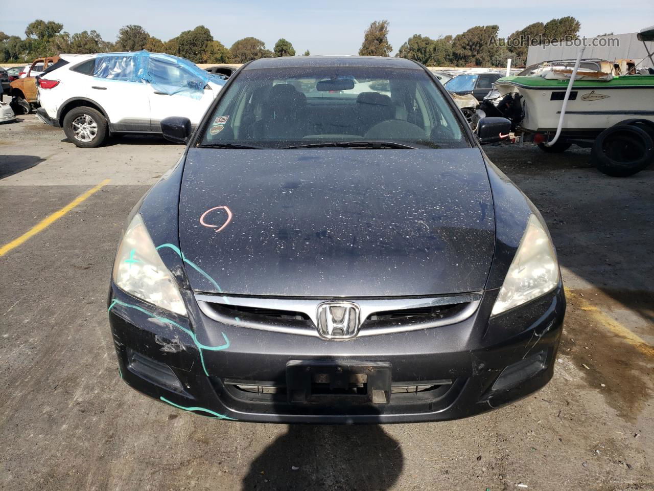 2007 Honda Accord Ex Gray vin: 1HGCM568X7A214334