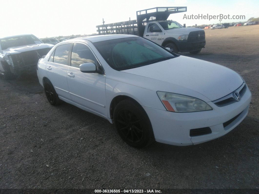 2007 Honda Accord Sdn Ex-l White vin: 1HGCM65857A010080