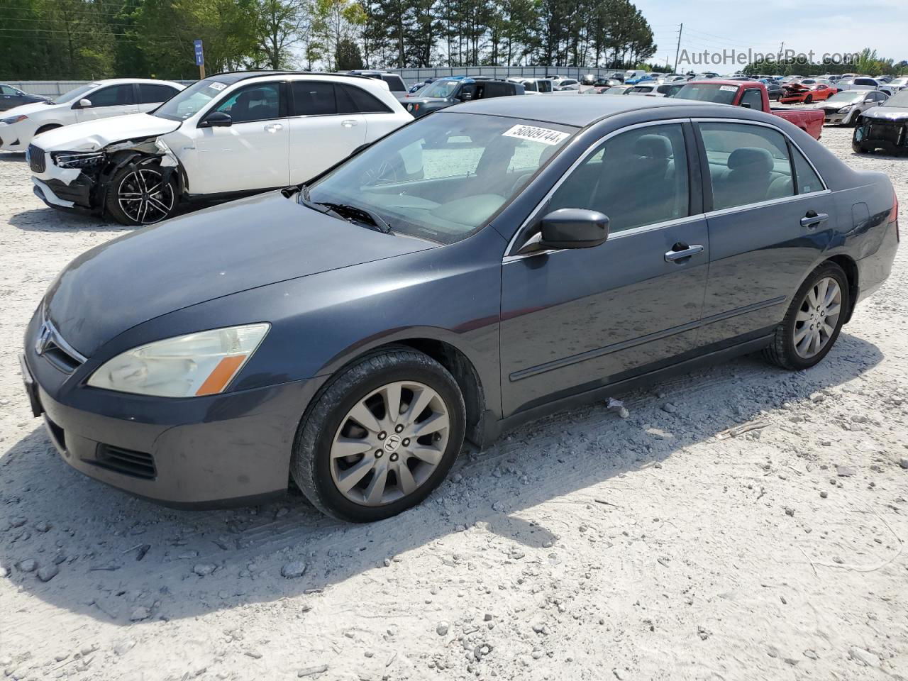 2007 Honda Accord Se Gray vin: 1HGCM66417A072524