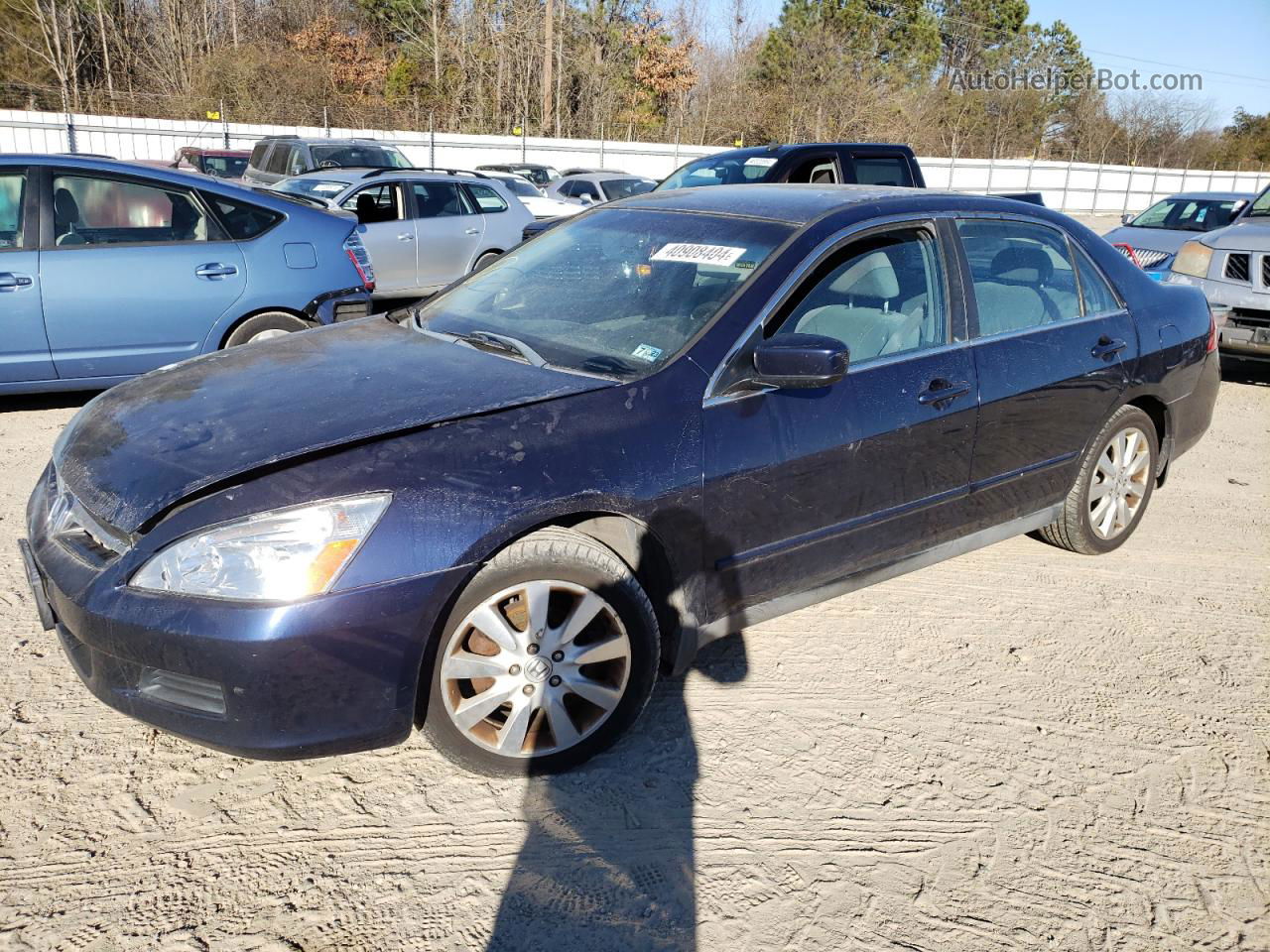 2007 Honda Accord Se Blue vin: 1HGCM66427A099831