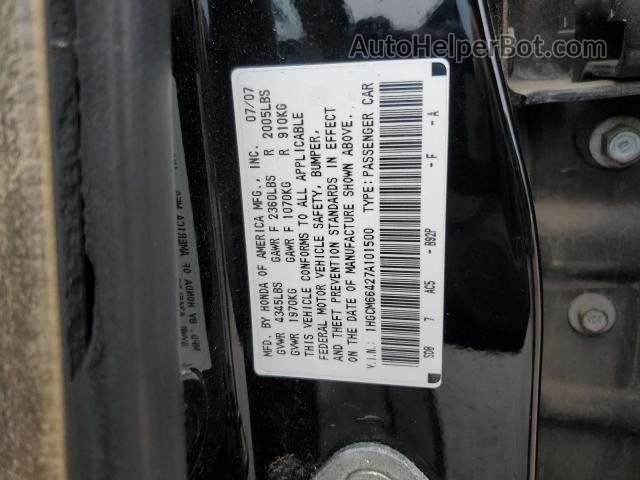 2007 Honda Accord Se Black vin: 1HGCM66427A101500