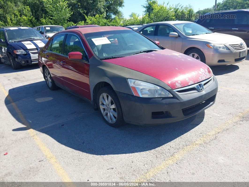 2007 Honda Accord 3.0 Se Red vin: 1HGCM66467A023934