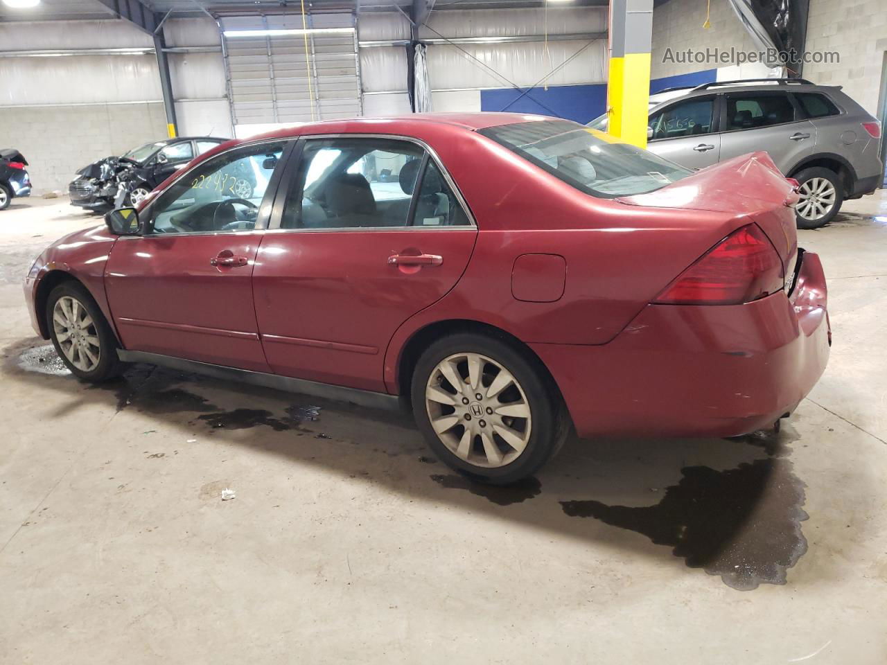 2007 Honda Accord Se Бордовый vin: 1HGCM66467A057419