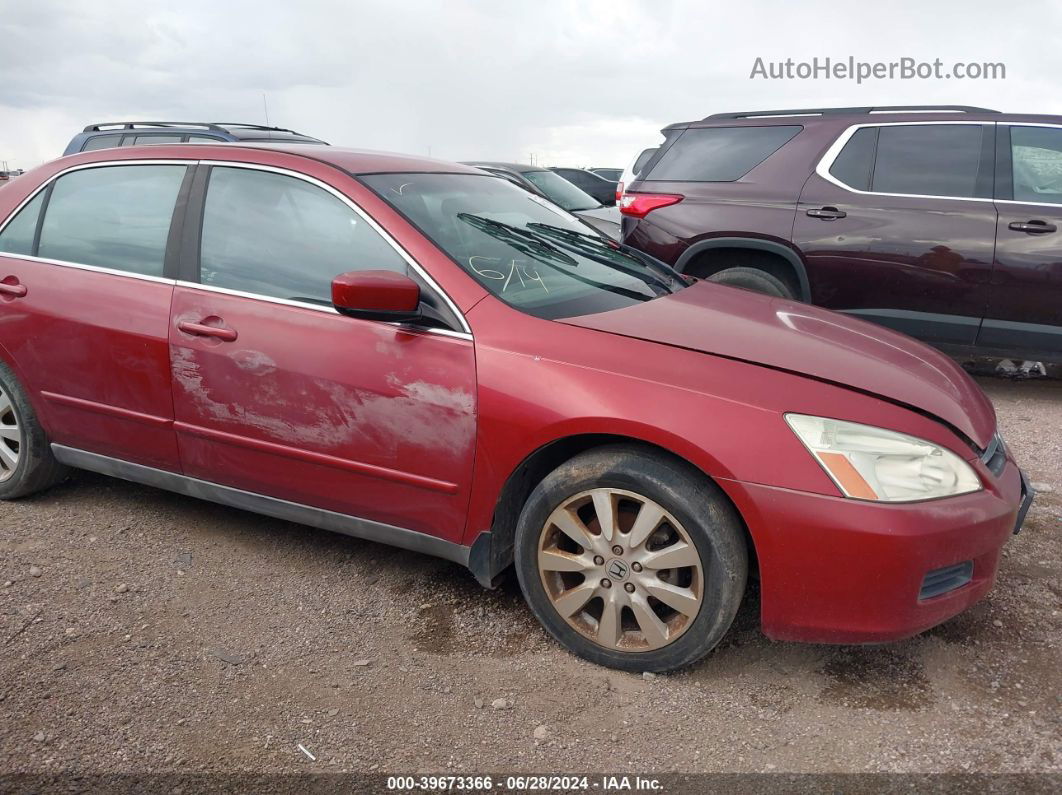 2007 Honda Accord 3.0 Se Burgundy vin: 1HGCM66487A050133