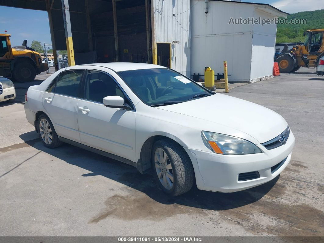 2007 Honda Accord 3.0 Se White vin: 1HGCM66487A062413