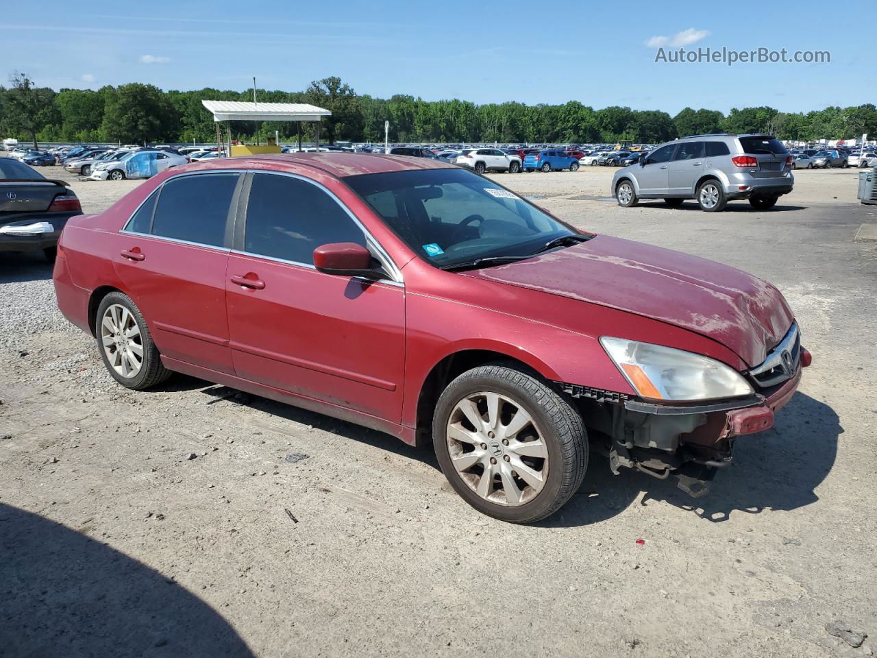 2007 Honda Accord Se Maroon vin: 1HGCM664X7A065491