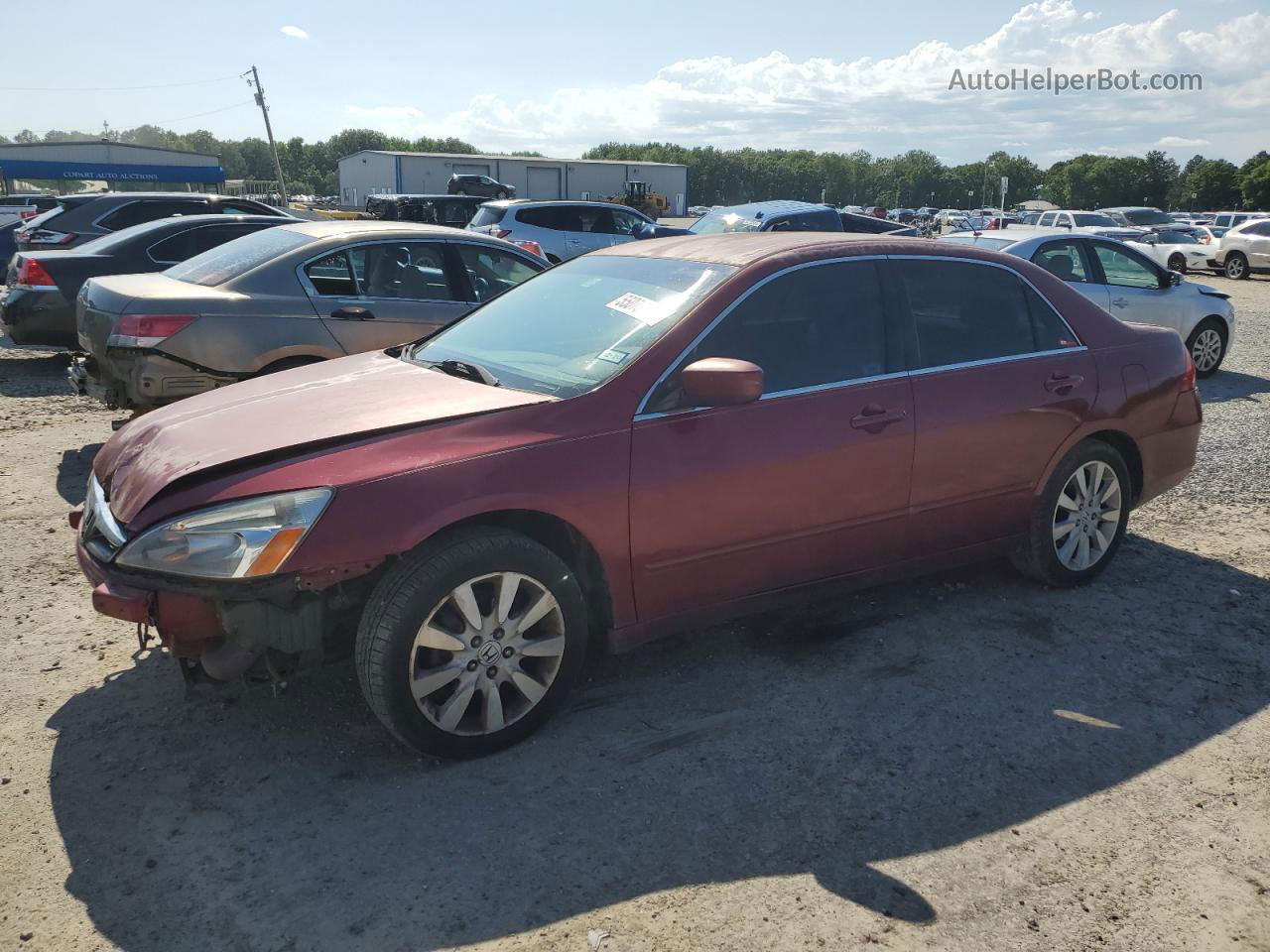 2007 Honda Accord Se Maroon vin: 1HGCM664X7A065491