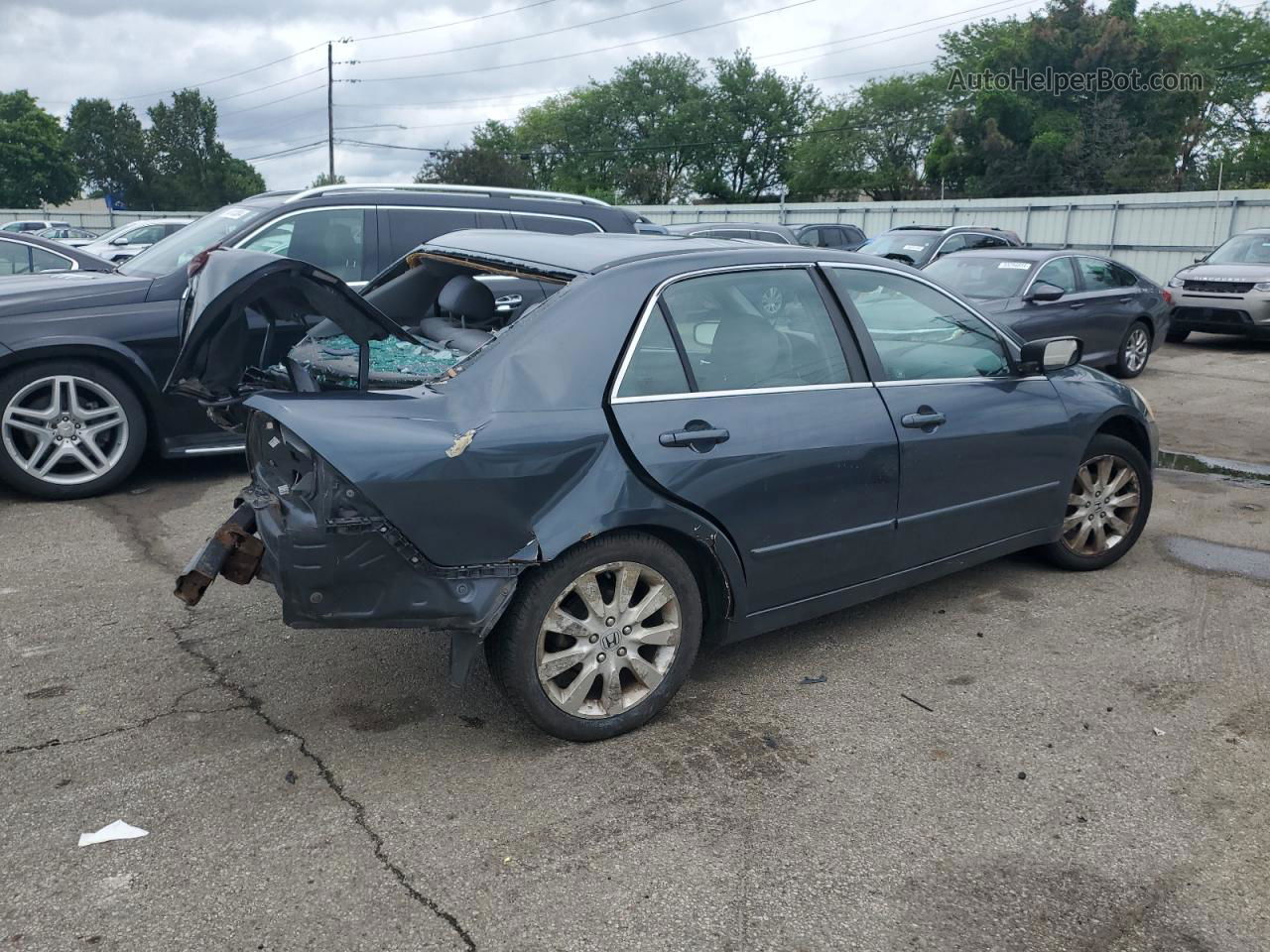 2007 Honda Accord Se Gray vin: 1HGCM664X7A072649