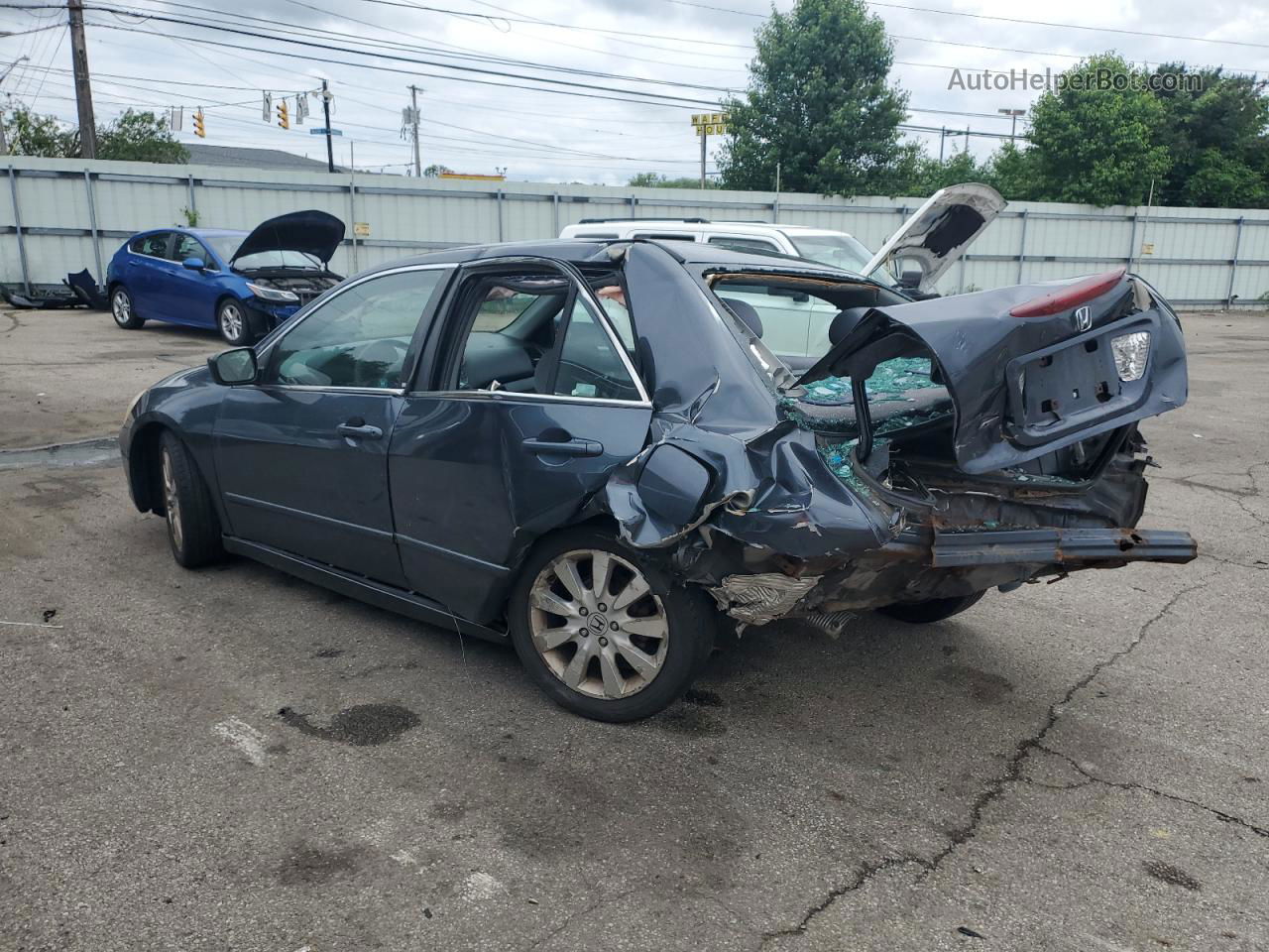 2007 Honda Accord Se Gray vin: 1HGCM664X7A072649