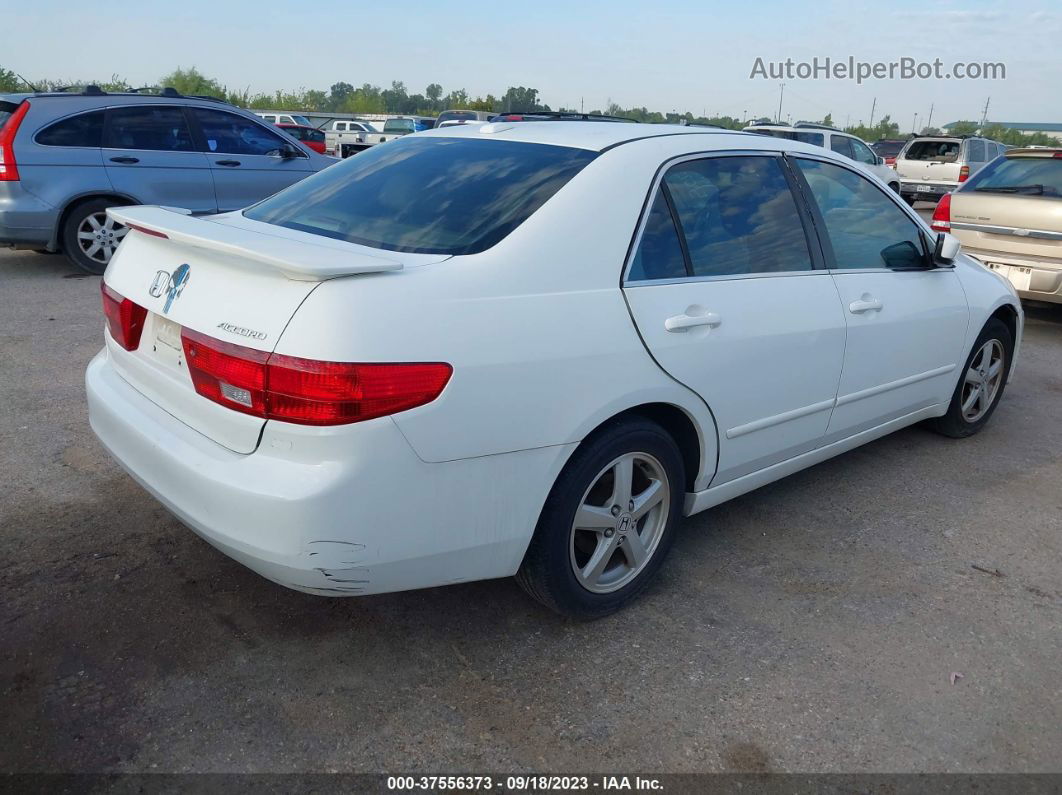 2005 Honda Accord Sdn Ex-l V6 White vin: 1HGCM66515A025323