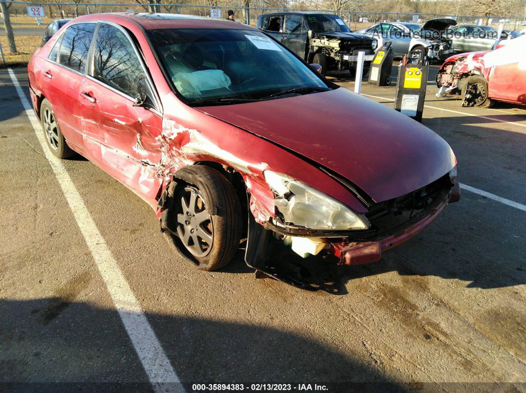 2005 Honda Accord Sdn Ex-l V6 Red vin: 1HGCM66535A030393