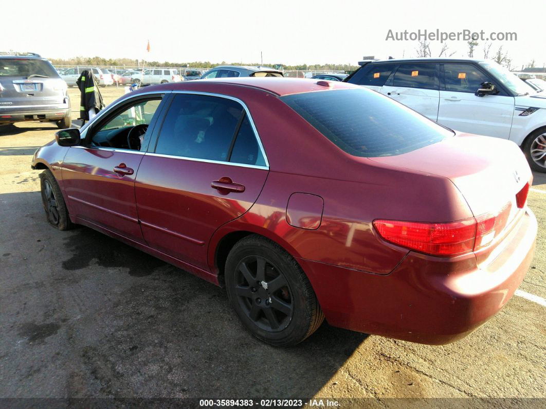 2005 Honda Accord Sdn Ex-l V6 Red vin: 1HGCM66535A030393