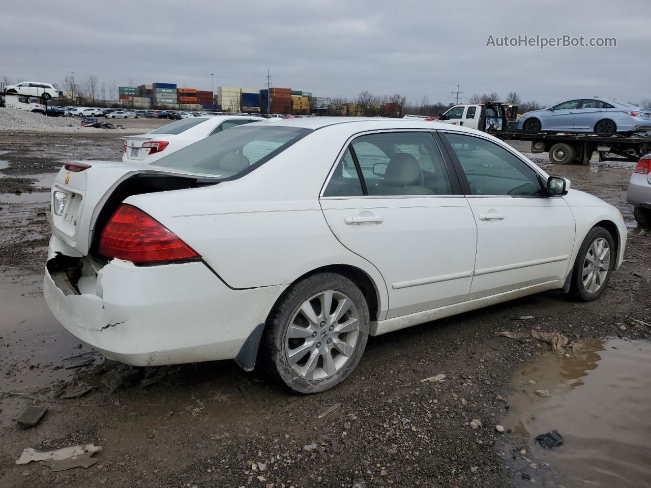 2007 Honda Accord Ex White vin: 1HGCM66537A022880