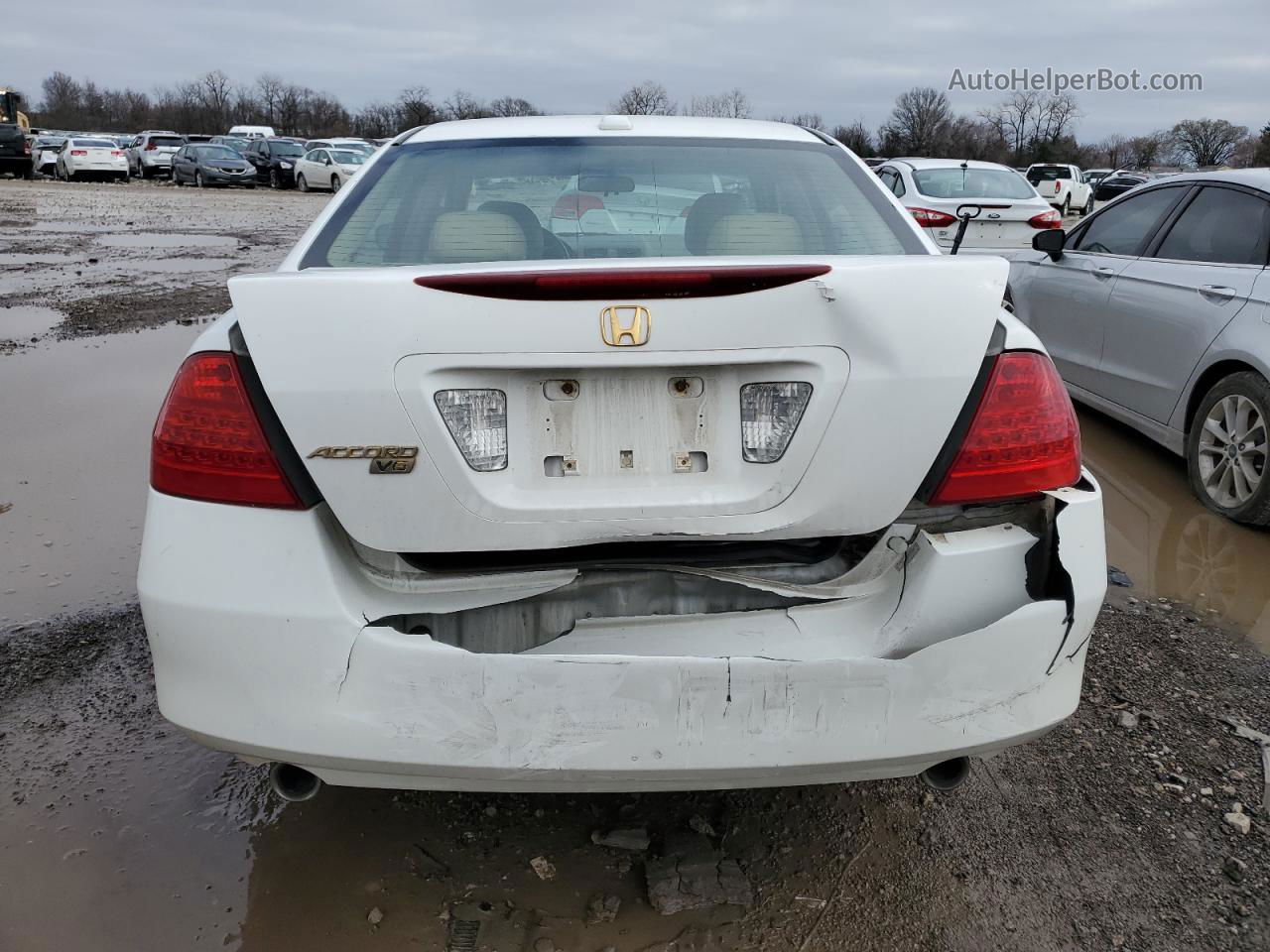 2007 Honda Accord Ex White vin: 1HGCM66537A022880