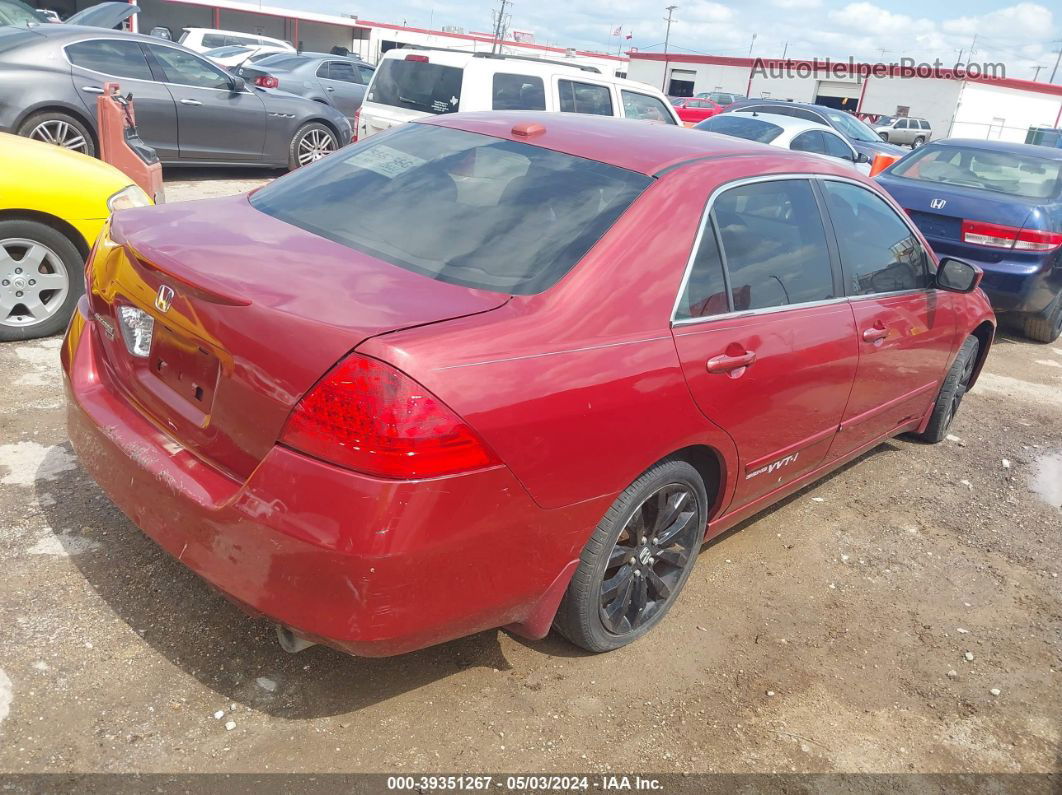 2007 Honda Accord 3.0 Ex Burgundy vin: 1HGCM66537A033720