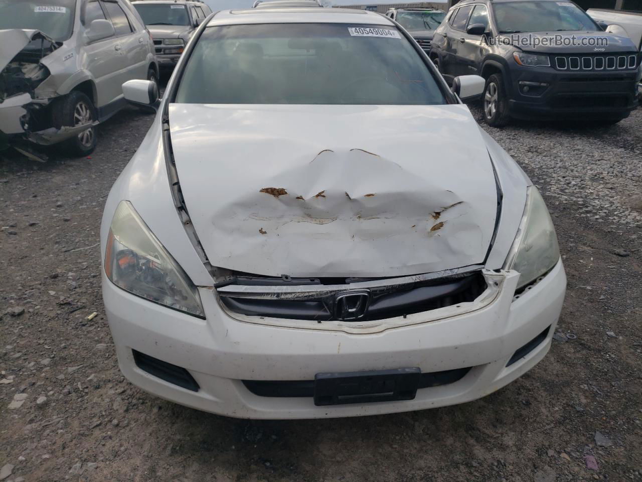 2007 Honda Accord Ex White vin: 1HGCM66537A045446